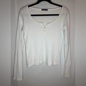 Brandy Melville White Long Sleeve Top